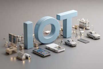IoT objects and devices showcasing the interconnected future of technology in a modern setup
