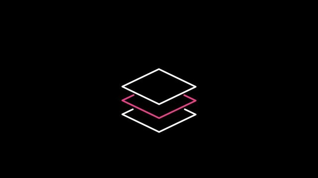 Layers Icon Animation | Stacked Elements, Multi-Layer Symbol, UI/UX Design Graphic ,Animated Layers Symbol | Layered Stack Icon for Apps and Interfaces , Layer Stack Animation | Multi-Level UI Icon fo