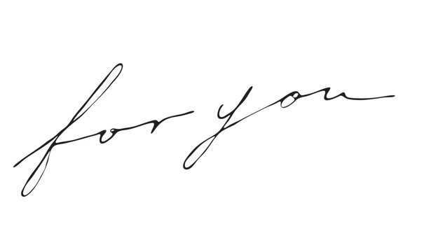 手書き文字「for you」｜大切な人へ贈る繊細でエレガントな英語メッセージ素材