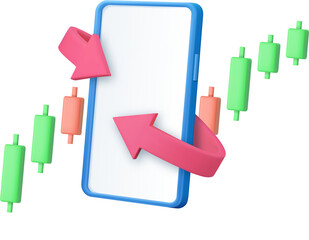 3d Smartphone with arrow around