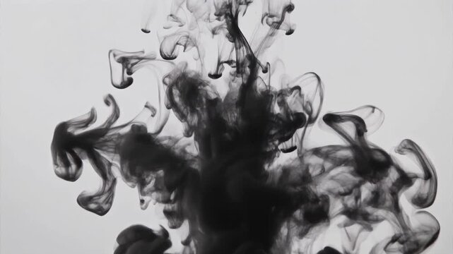 水に落とされた墨インク