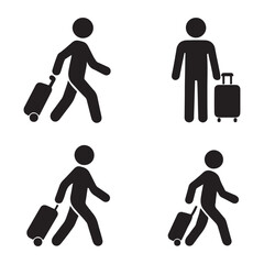 Traveler Symbol Vector – Minimal Person with Luggage