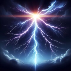 Realistic Multicolor Thunderstorm Flash and Dynamic Electric Strikes,Generative AI