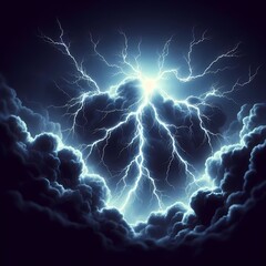 Realistic Multicolor Thunderstorm Flash and Dynamic Electric Strikes,Generative AI