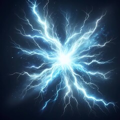 Realistic Colorful Lightning Bolt Effect with Electric Energy,Generative AI