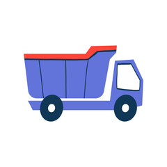Illustration of a Blue Dump Truck