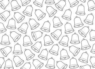 black and white outline background of bells