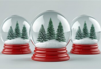 Enchanted Orbs: A Glossy Glimpse into a Snowy Christmas