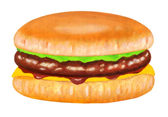 テリヤキバーガーのイラスト