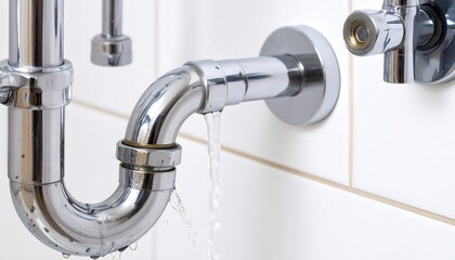 ステンレス配管の根元に水漏れが生じた設備トラブルの状況