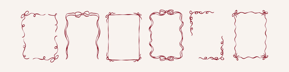 Whimsical retro romantic frames and borders