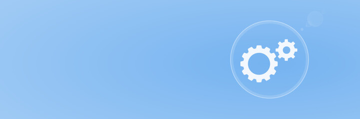 Einstellungen Zahnräder Header Copy Space Vektor für technische Optimierung, Wartung, Automatisierung und Geschäftsprozesse. Mechanische Steuerung.