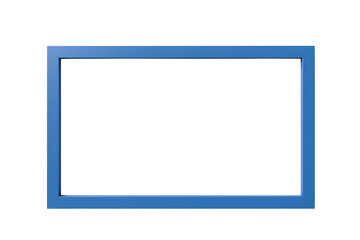 Blue rectangular frame on white background isolated on transparent background