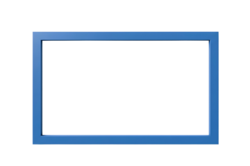 Blue rectangular frame on white background isolated on transparent background