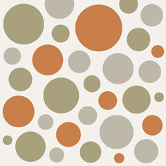 北欧ミッドセンチュリー配色のドットパターン（ナチュラルカラー）ー テラコッタ×オリーブ×グレージュのナチュラルな配色の幾何学パターン。デザインペーパー、マスキングテープ、フレークシール、手帳デコ素材、ノート表紙、マグカップや皿、キッチンクロスなどキッチン雑貨にも最適。