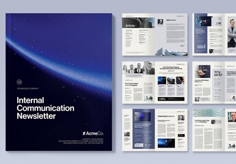 Corporate Brochure, Company Handbook, Newsletter & White Paper Report Template