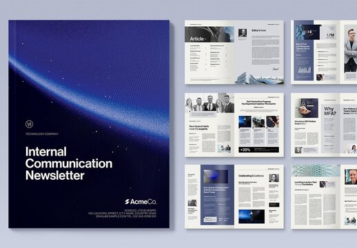 Corporate Brochure, Company Handbook, Newsletter & White Paper Report Template
