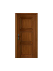 closed wooden door PNG for home 