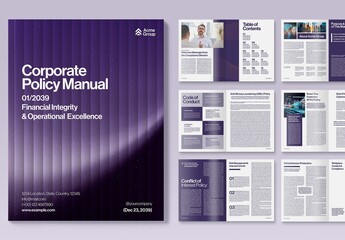Corporate Brochure, Company Handbook, Policy Manual & Whitepaper Report Template