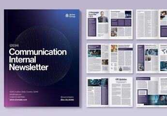 Corporate Brochure, Company Handbook, Newsletter & White Paper Report Template, Modern Brochure Cover Layout