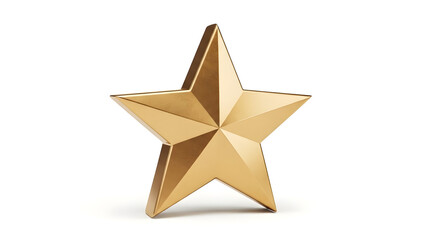 Golden star award trophy on white background, symbol of excellence and achievement in various fields and industries.