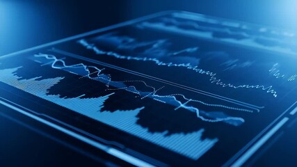 Digital data charts and financial graphs displaying business analytics - Powered by Adobe