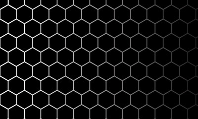 Abstract Neon Hexagon Grid Background with Blue and Red Gradient Light Effects for Technology and Gaming Design