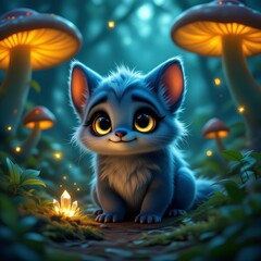 a cute animal in a fairytale forest