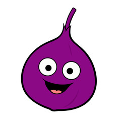 vector illustration of a cartoon eggplant