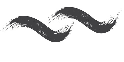 Black horizontal vector brush strokes ilustrsation modern