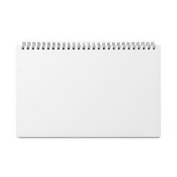 Blank spiral bound notebook on a black background