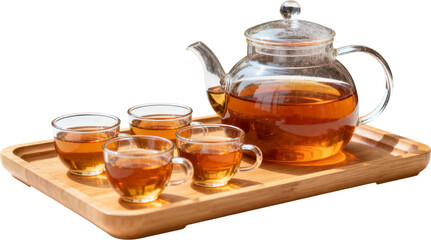 생강대추차세트와유리찻잔으로즐기는따뜻한티타임