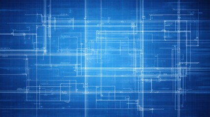 Abstract digital technology background with blue color and glowing lines representing data flow and connections in modern networks and systems