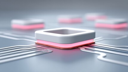 High-Tech Circuit Board Detail with Bright Lights and Modern Design for Futuristic Technology Concepts and Digital Innovation