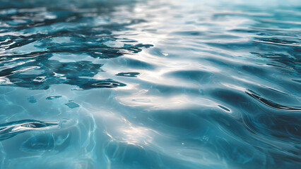 Calming Ocean Waves with Sunlight Reflections on Rippling Water Surface