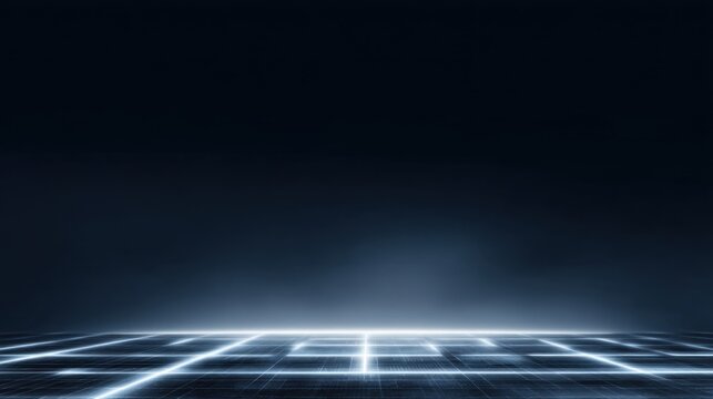 Abstract futuristic digital background with glowing grid lines and dark backdrop, ideal for technology, gaming, and sci-fi themes - Powered by Adobe