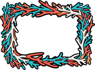 Colorful Branches Frame Border.