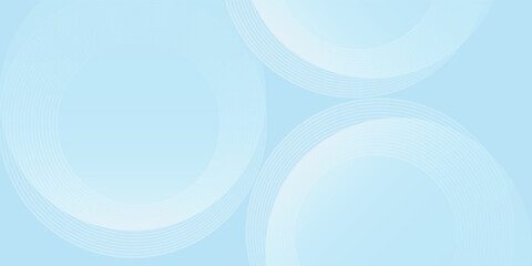 Abstract minimalist banner background, pastel colorful, blue and white gradations. Circle effect style geometric simple art