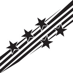 Black stars on a diagonal stripe brush stroke background