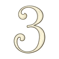 Fototapeta premium PNG Elegant vintage numeral design, transparent background