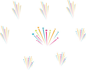 vector illustration of abstract, colorful fireworks   or diagonal stripes pattern, often used for design purposes. 