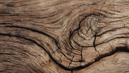 Close-up of weathered wooden surface with visible grain and cracks, showcasing natural texture and aging process.