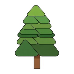 Green tree illustration on a white background
