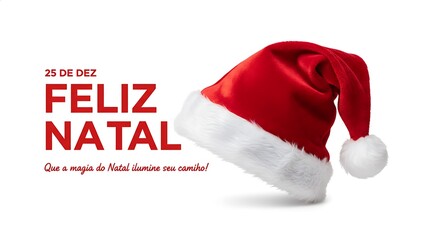 A traditional red and white fur Santa Claus hat is a seasonal Christmas holiday costume object isolated on a white background, symbolizing a merry December winter celebration