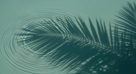 Tropical Palm Shadow on Water Surface &mdash; minimal circular waves background