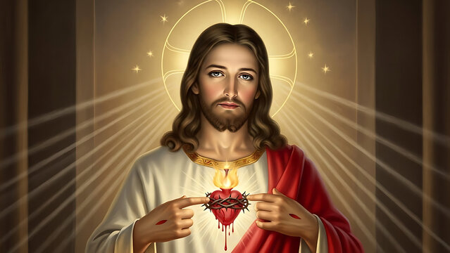 Jesus christ revealing his sacred heart