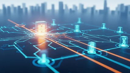 abstract technology background with digital network and spreading energy from the source - Powered by Adobe