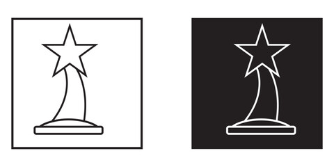 Trophy icons collection in Filled flat and thin line style.