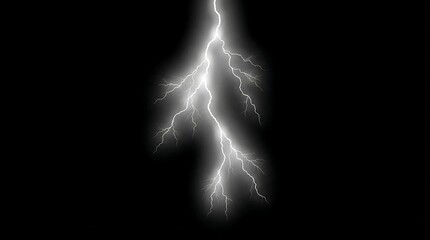 Celestial Spark: A striking display of raw, untamed power as a bolt of lightning illuminates the night sky, showcasing the awe-inspiring forces of nature.