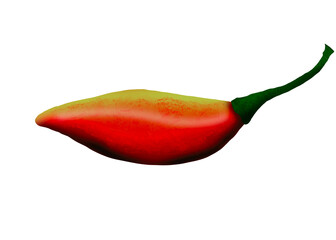 red hot chili pepper on white background